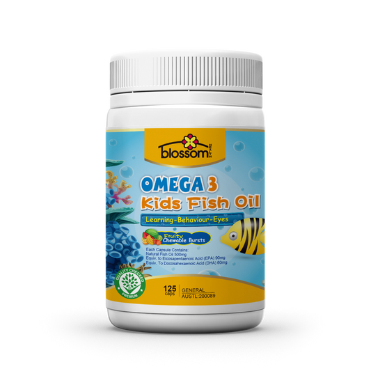 Blossom Health Omega 3 Kids Fish Oil 125 chewable capsules