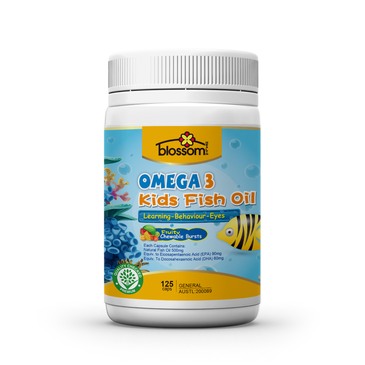 Blossom Health Omega 3 Kids Fish Oil 125 chewable capsules